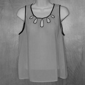 Sheer tan with black tank